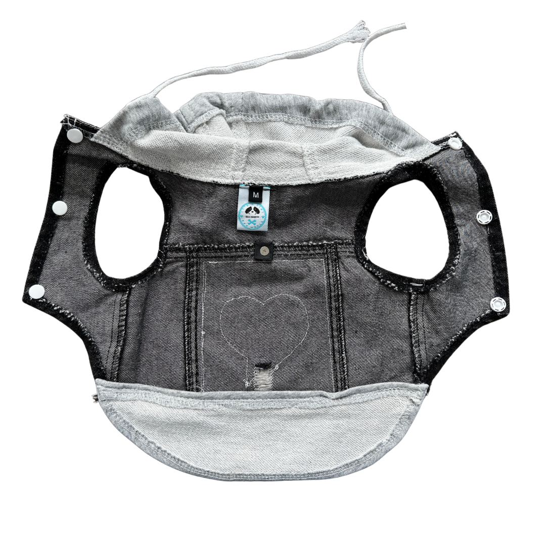 "Cherry Killer Kitty" Dog Denim Battle Vest