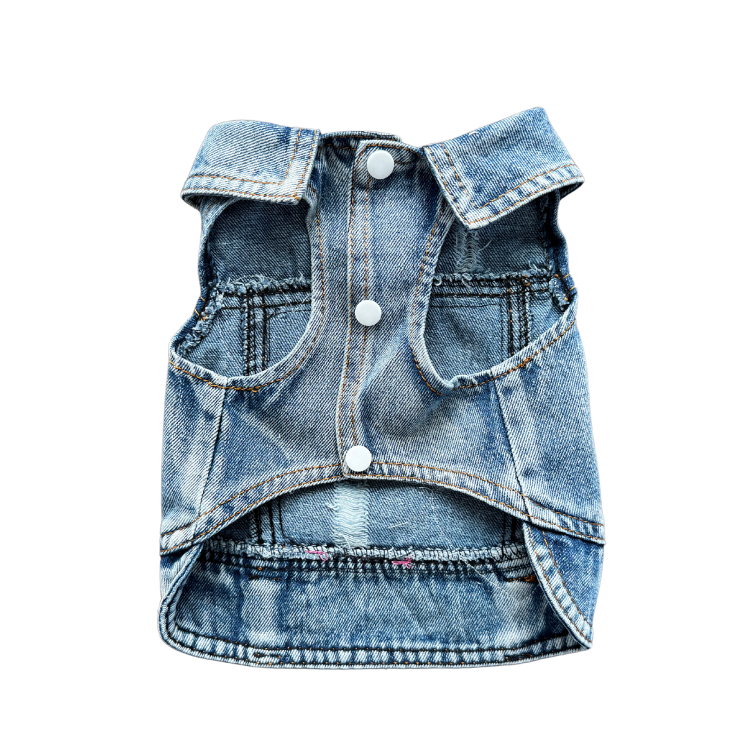 2 of Hearts 2.0 Dog Denim Battle Vest