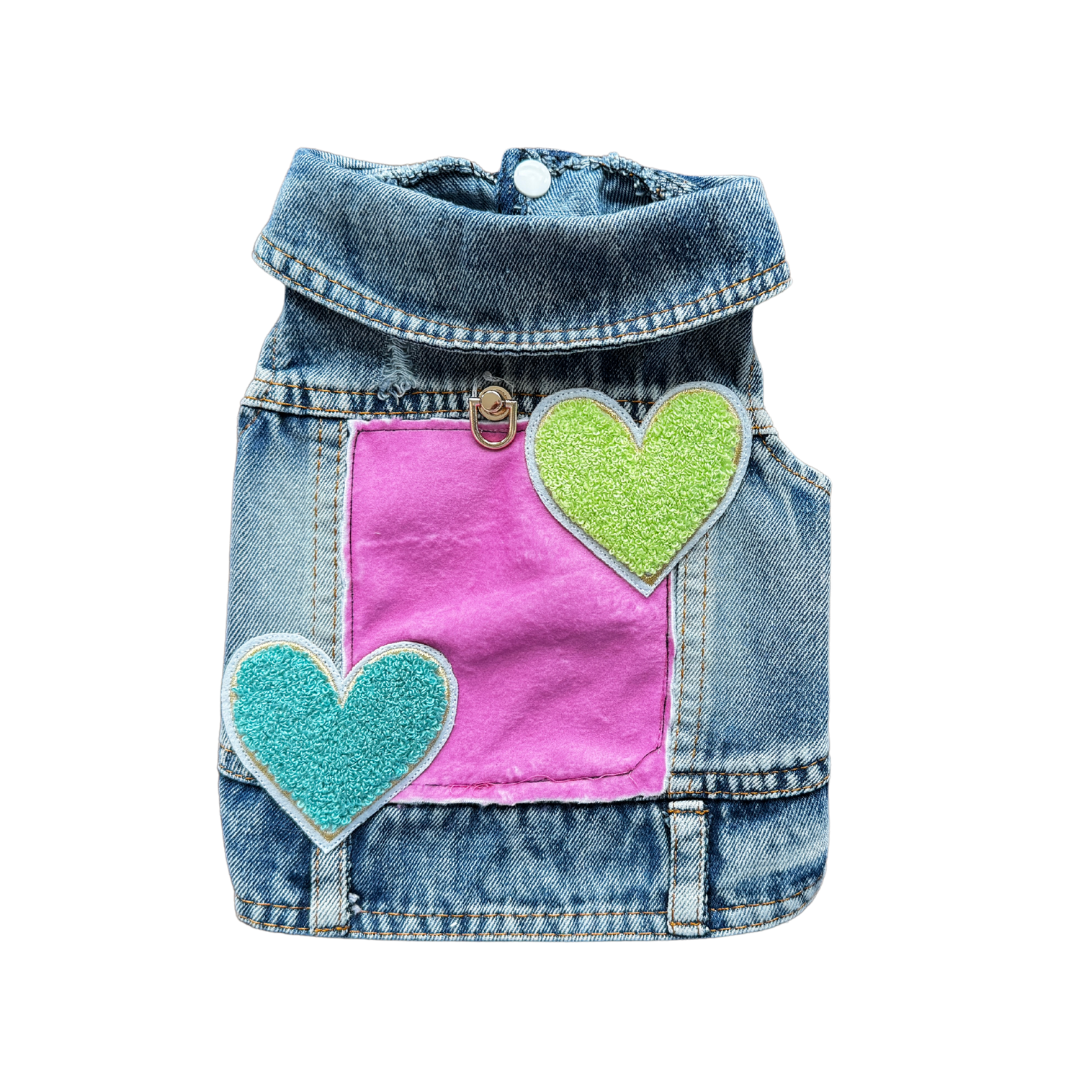 2 of Hearts 3.0 Dog Denim Battle Vest