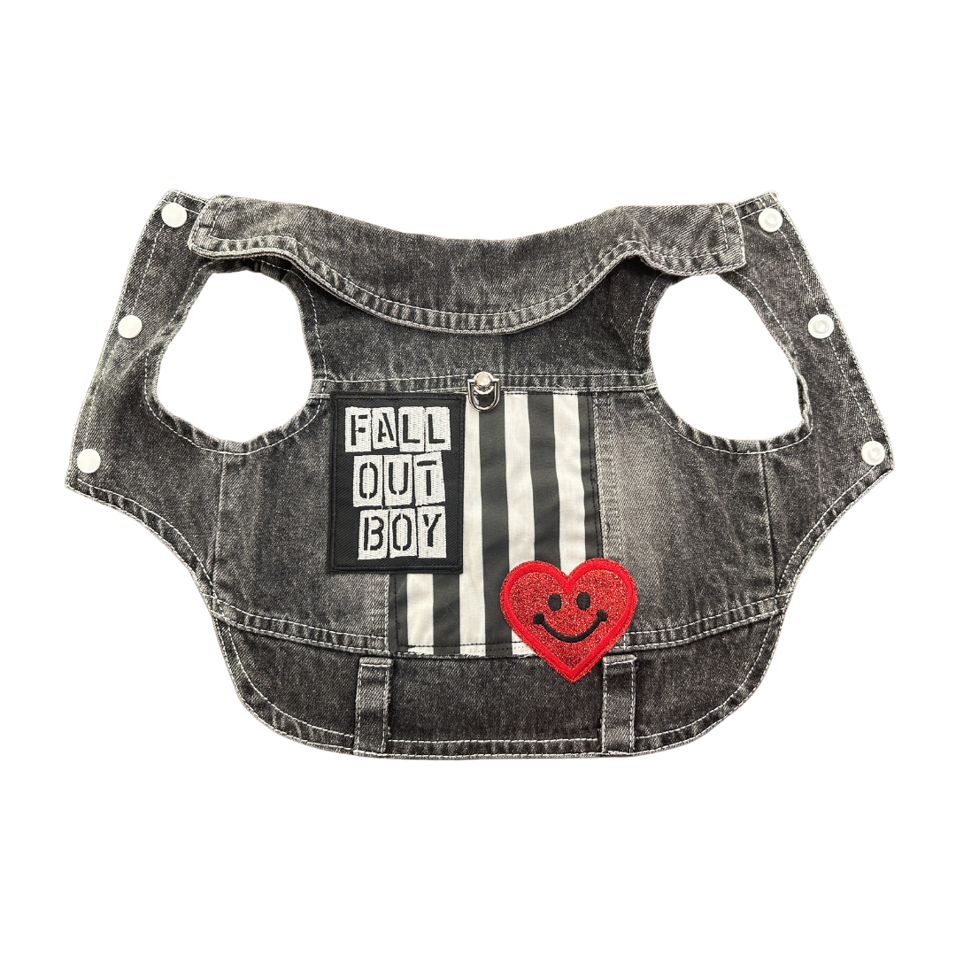 Denim Dog Vest "Fall Out Boy"