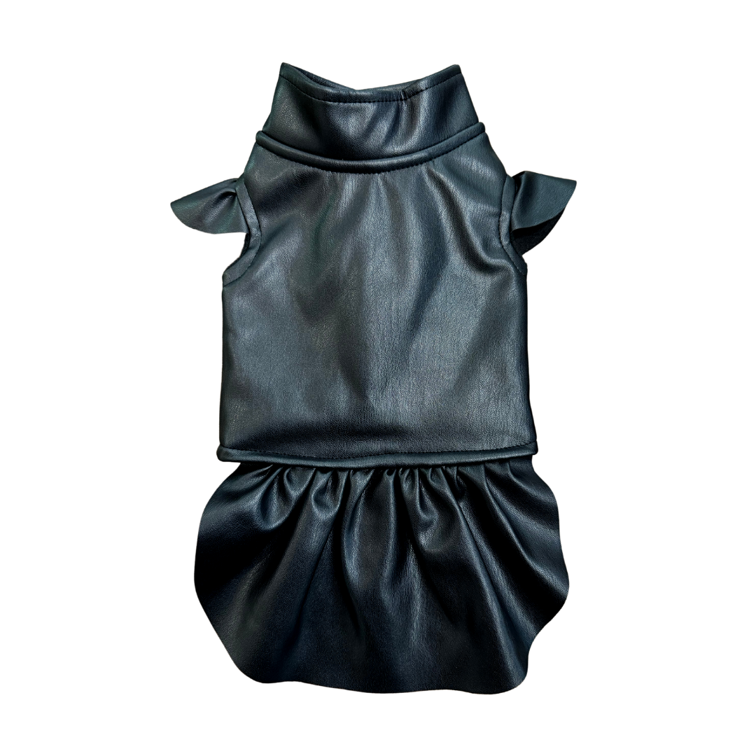 moto dog vest with peplum