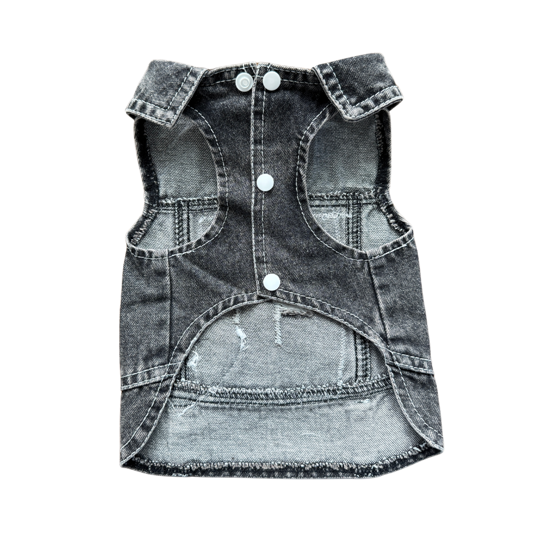 "Mood Heart" Denim Dog Battle Vest 