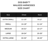 walkies dog harness size chart