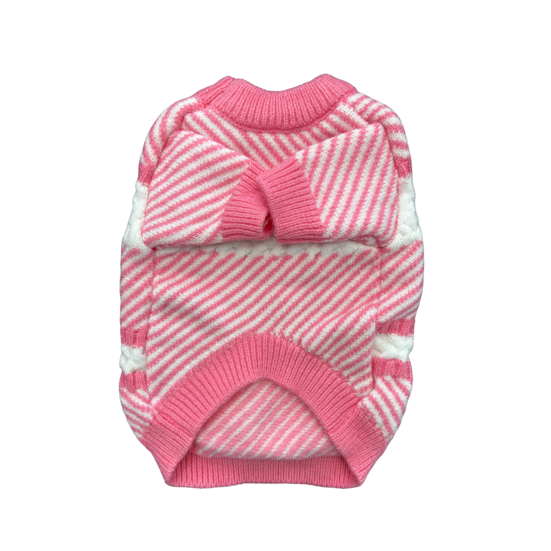 cute & cozy designer inspired dog sweater pink