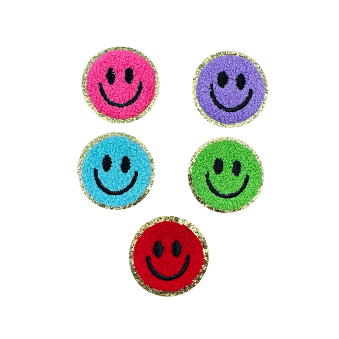 happy face 2 patch for denim dog vests