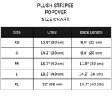 Plush stripes popover dog shirt size chart