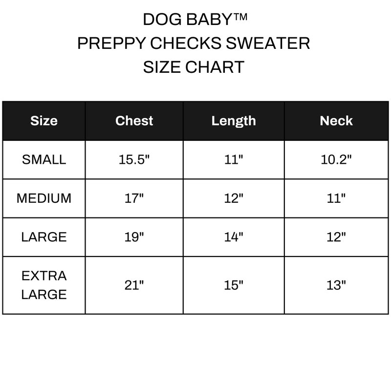 Preppy Checks Sweater - DOG BABY™